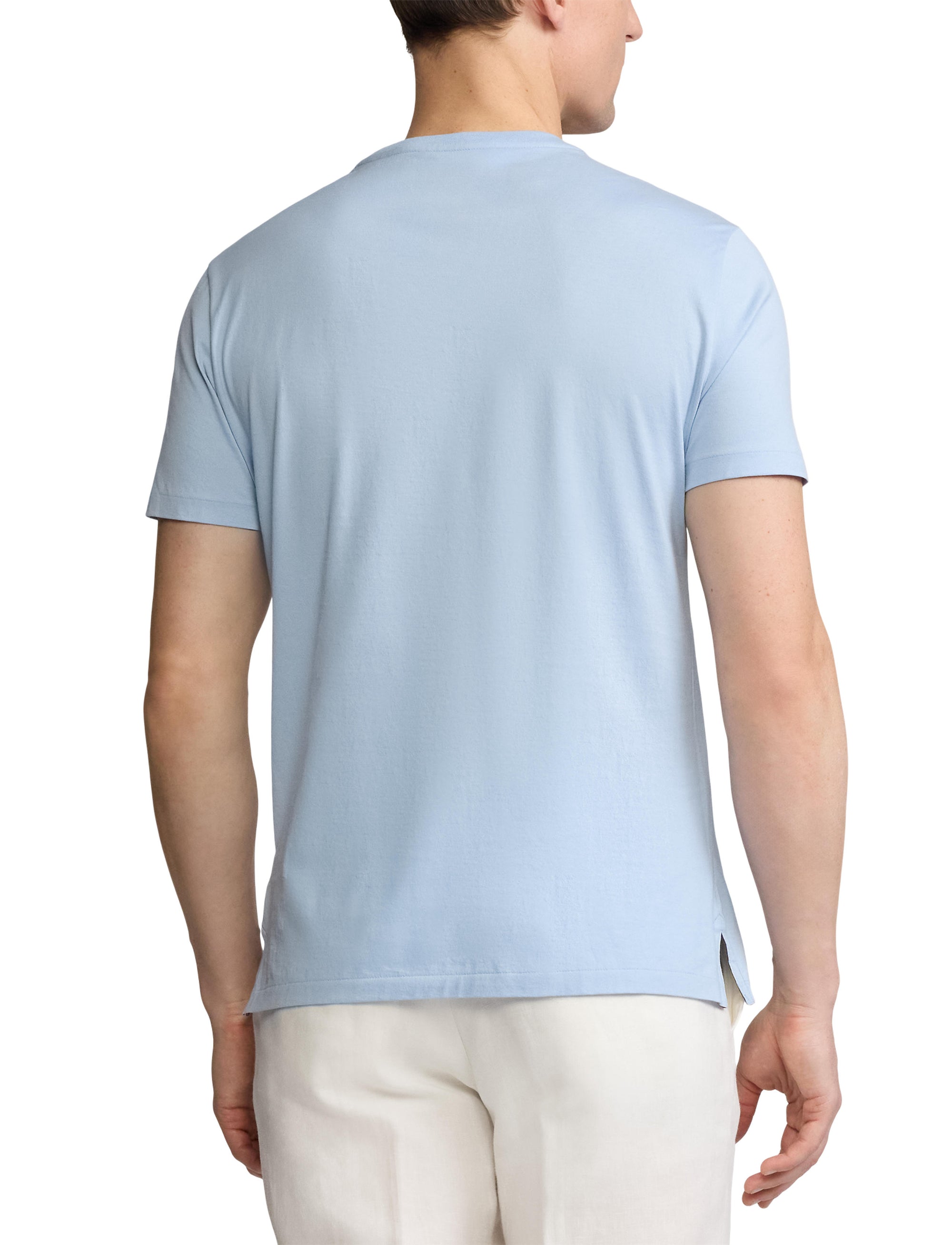 Round-neck T-shirt in Scottish yarn - Chambray Blue