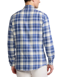Chemise en sergé écossais - Blue & Cream