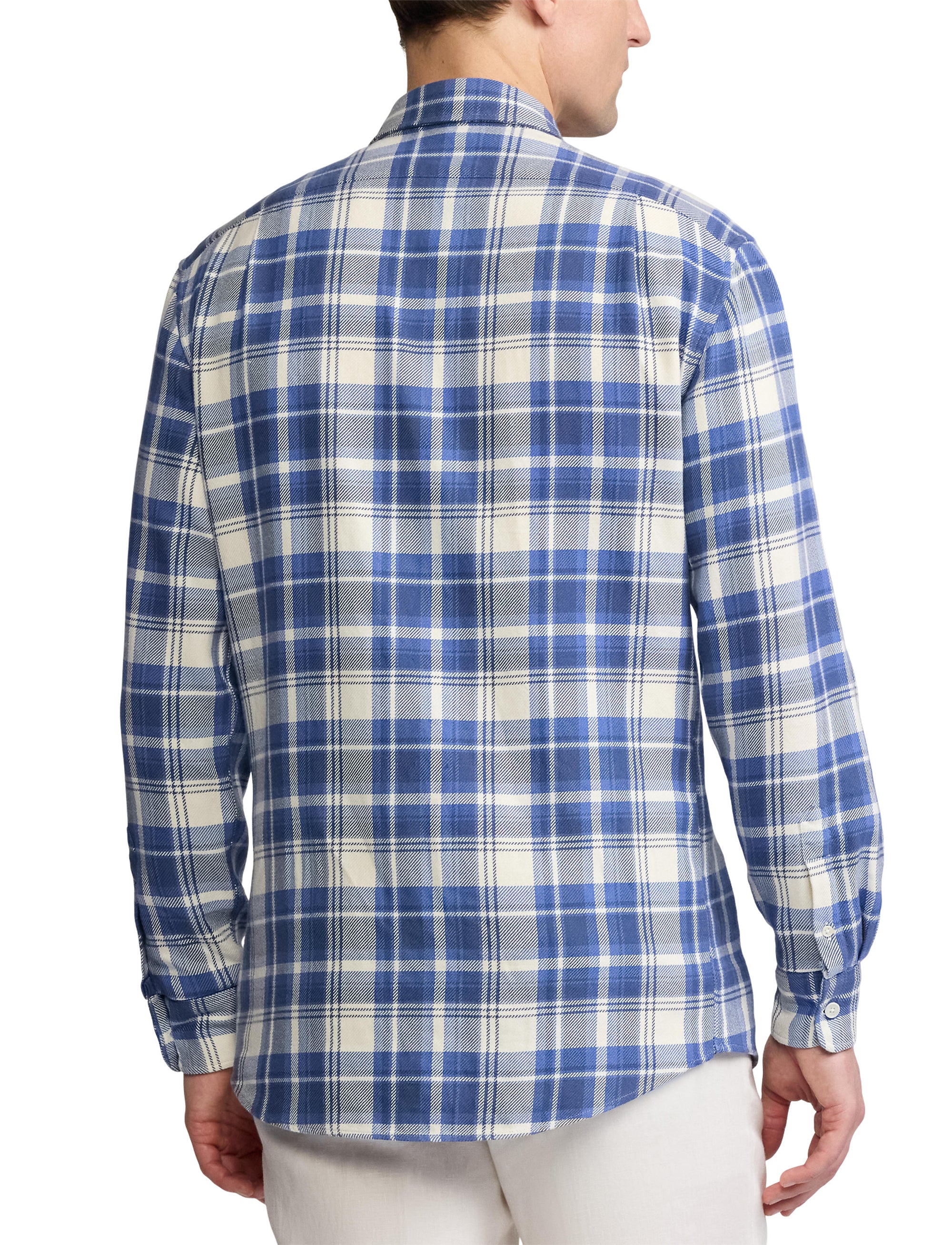 Chemise en sergé écossais - Blue & Cream