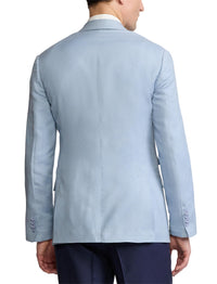 Kent jacket in silk and linen blend - Chambray Blue