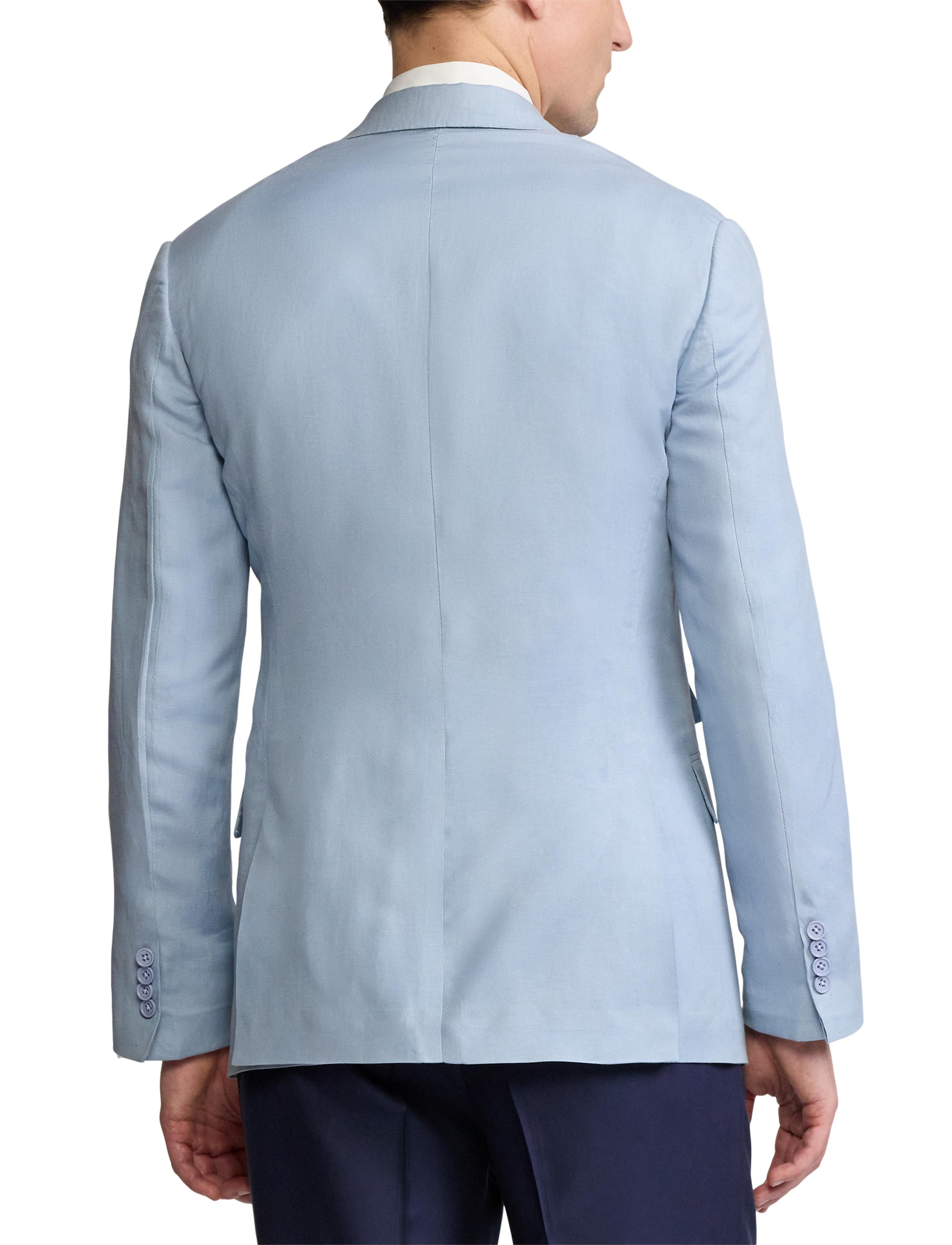 Kent jacket in silk and linen blend - Chambray Blue