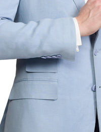 Kent jacket in silk and linen blend - Chambray Blue