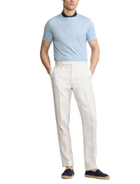 Round-neck T-shirt in Scottish yarn - Chambray Blue