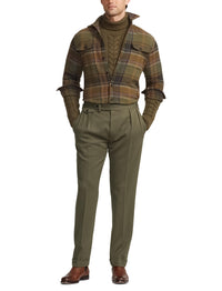 Pantalon Gregory en sergé de laine - Olive