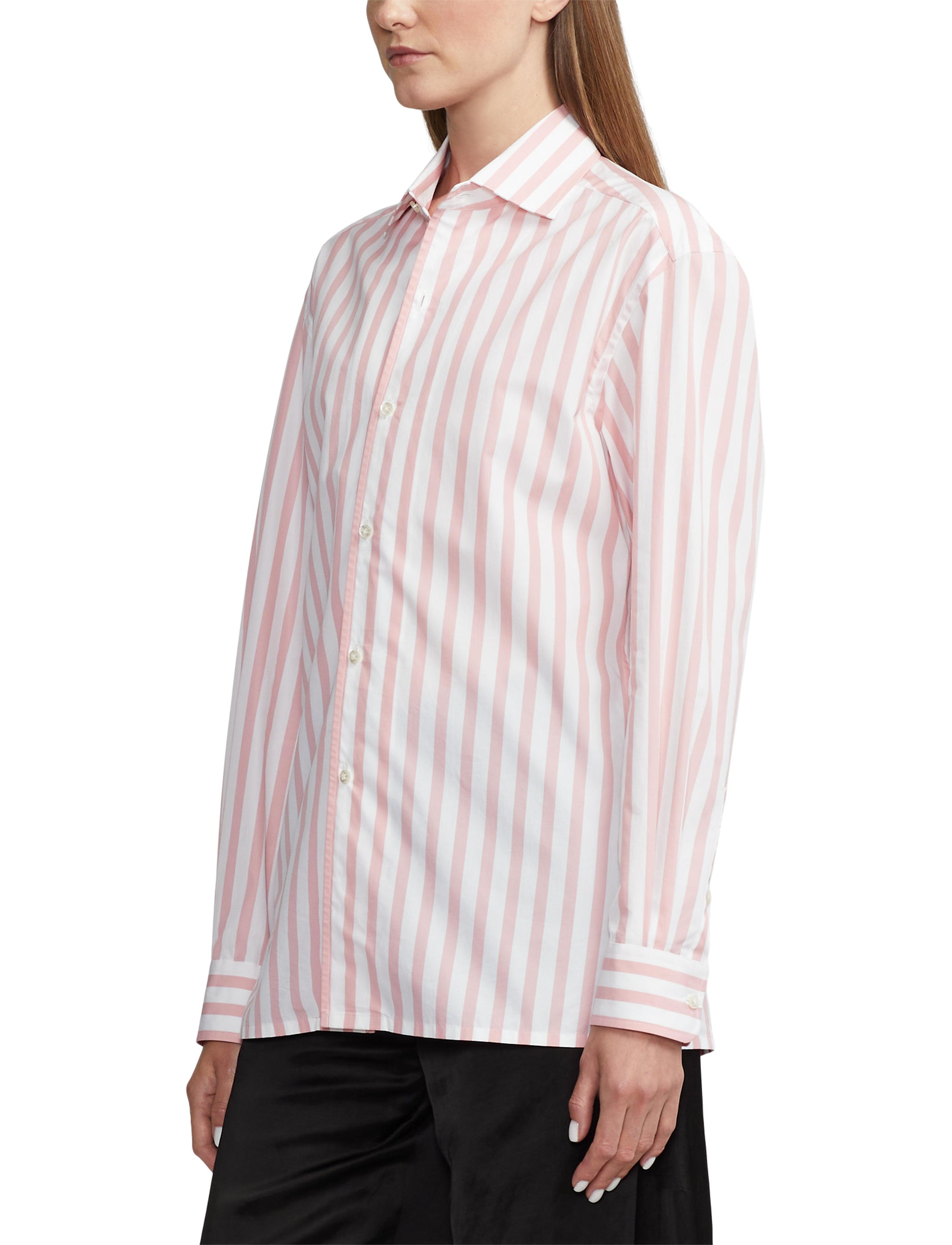 11 STOCK CRYSTAL ROSE/WHITE BUTTON FRONT SHIRT