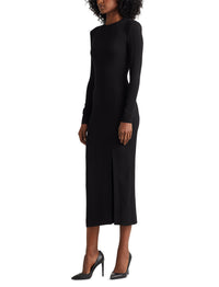 Robe de cocktail Zinna à manches longues - Black