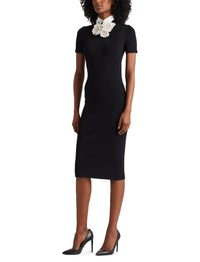 Robe-pull à col tissé - Black