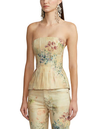 Bustier Evia fleuri en denim - Faded Floral
