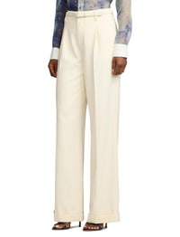 Pantalon Acklie en gabardine de laine - Lux Cream