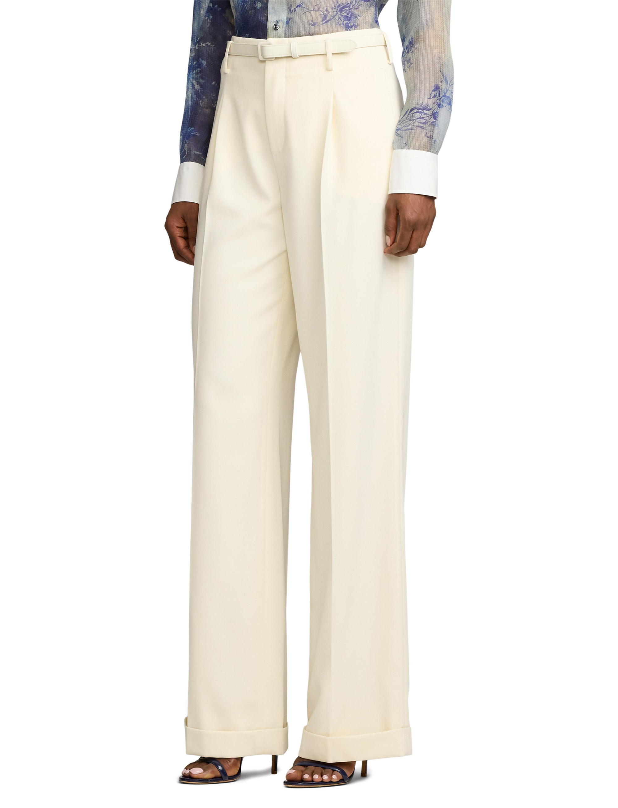 Pantalon Acklie en gabardine de laine - Lux Cream