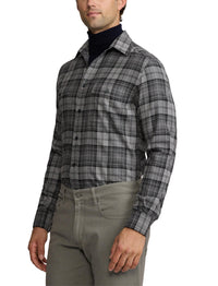Chemise en sergé écossais - Grey Melange
