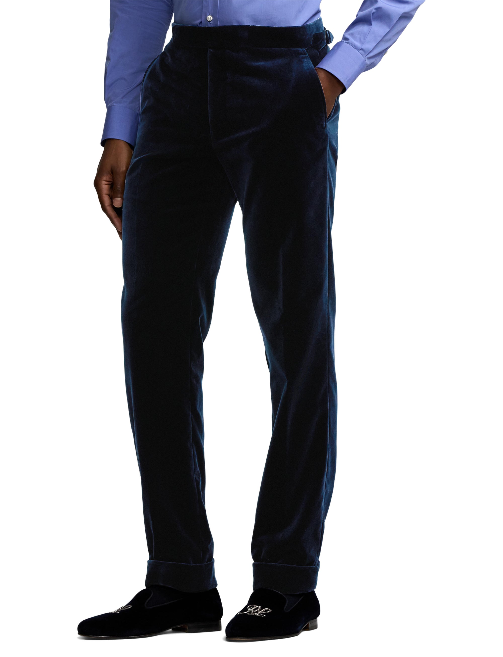 Gregory velvet trousers - Pageant Blue