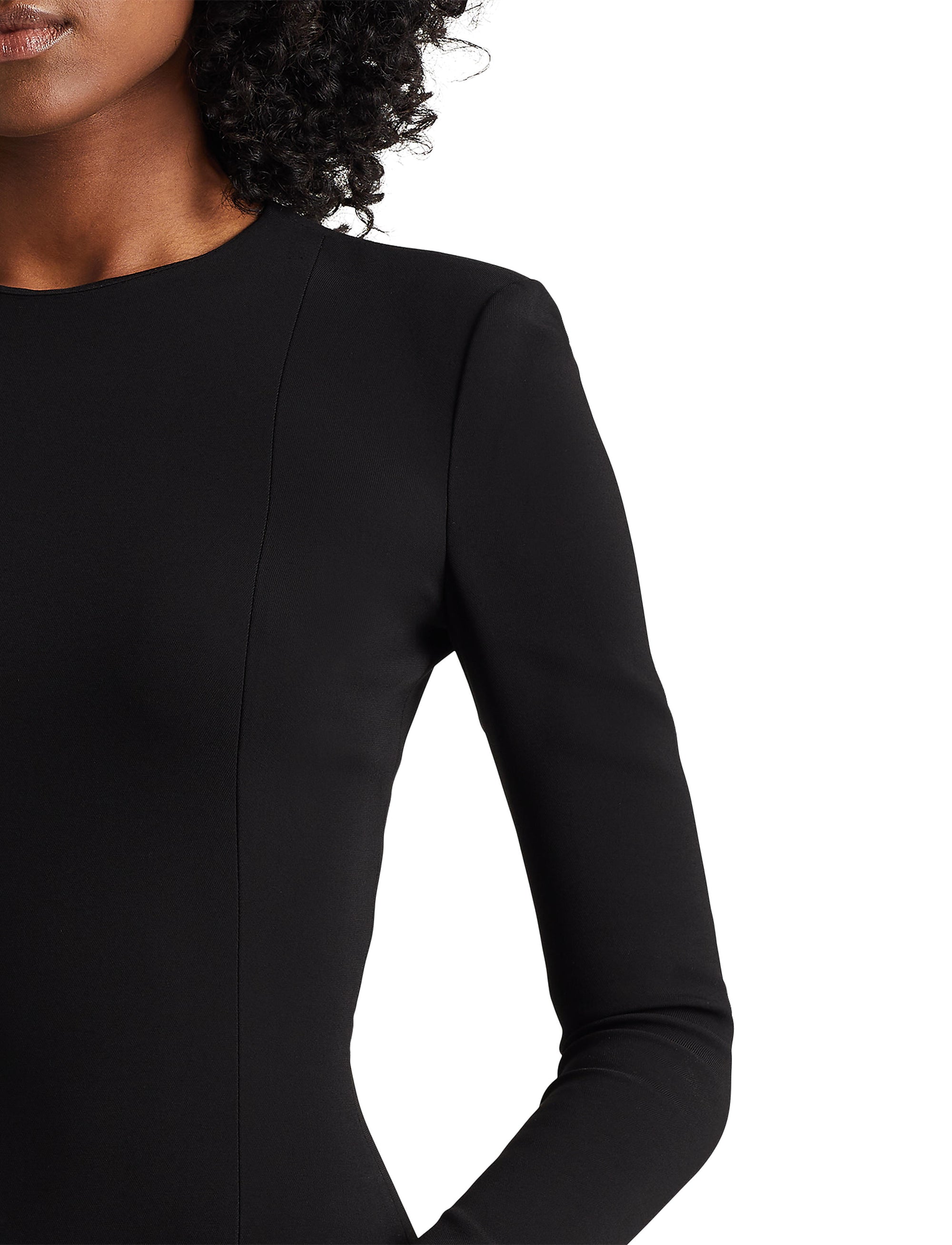 Robe de cocktail Zinna à manches longues - Black