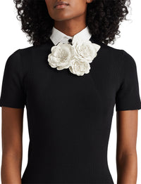 Robe-pull à col tissé - Black