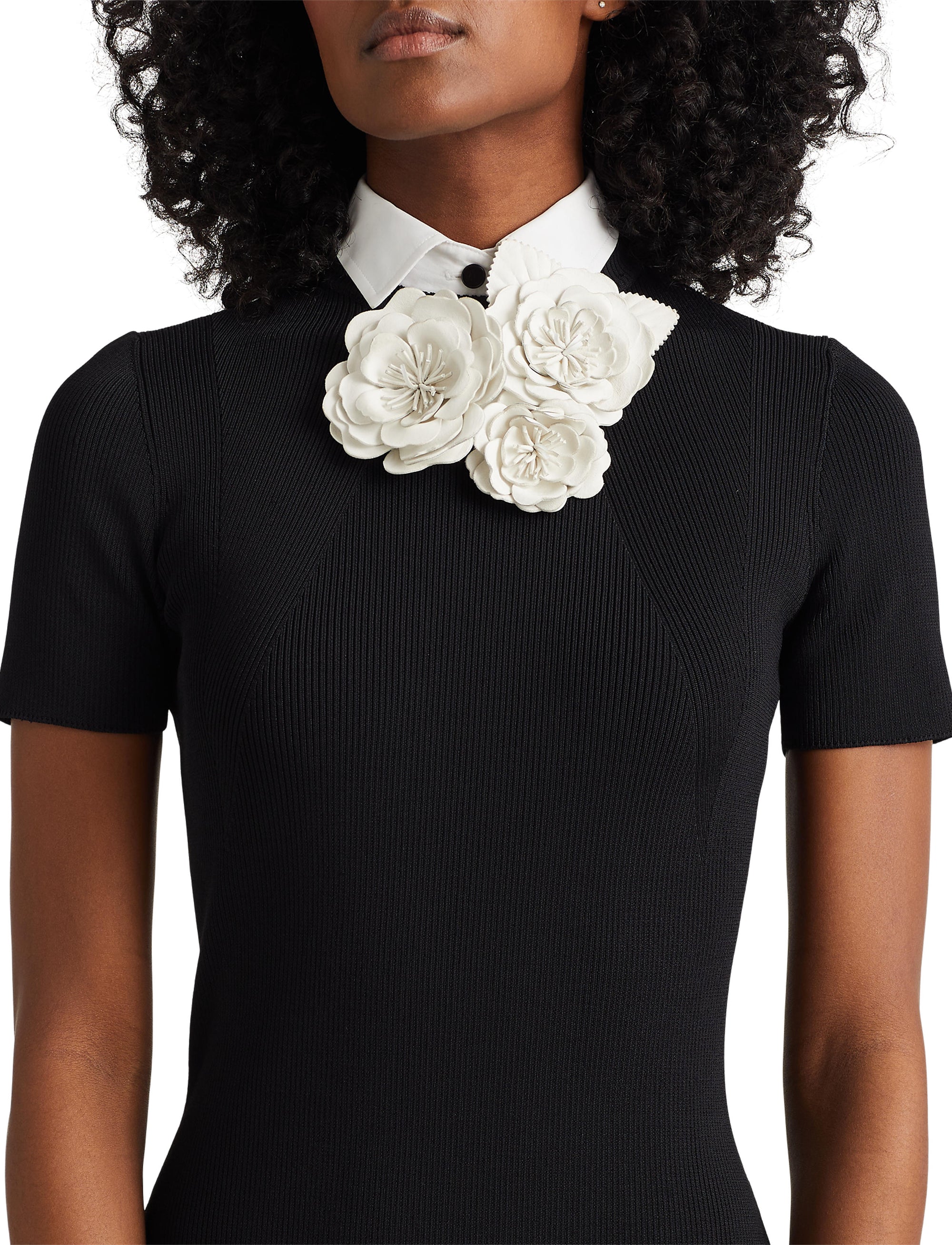 Robe-pull à col tissé - Black