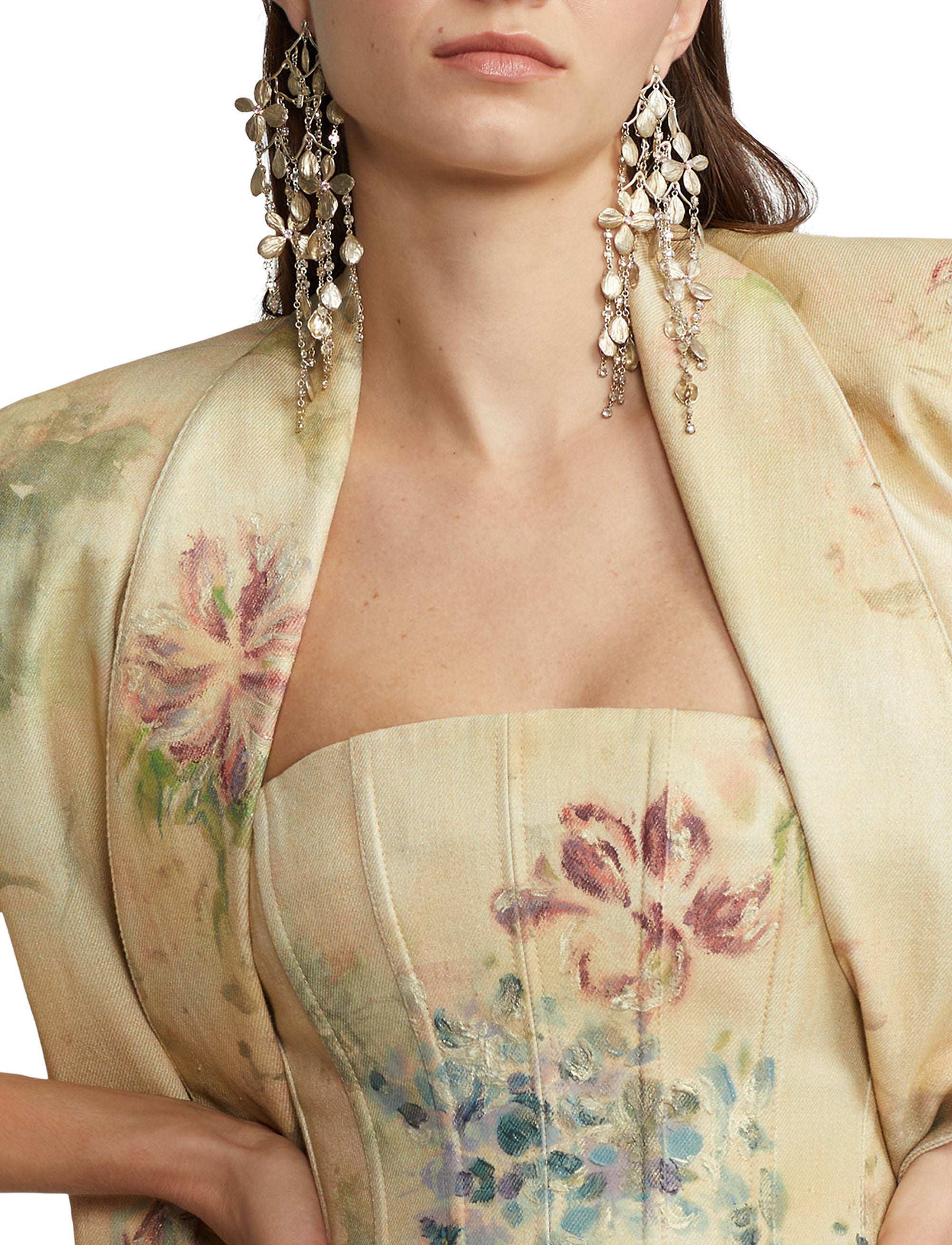 Bustier Evia fleuri en denim - Faded Floral