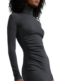 Robe col roulé jersey en laine - Medium Grey