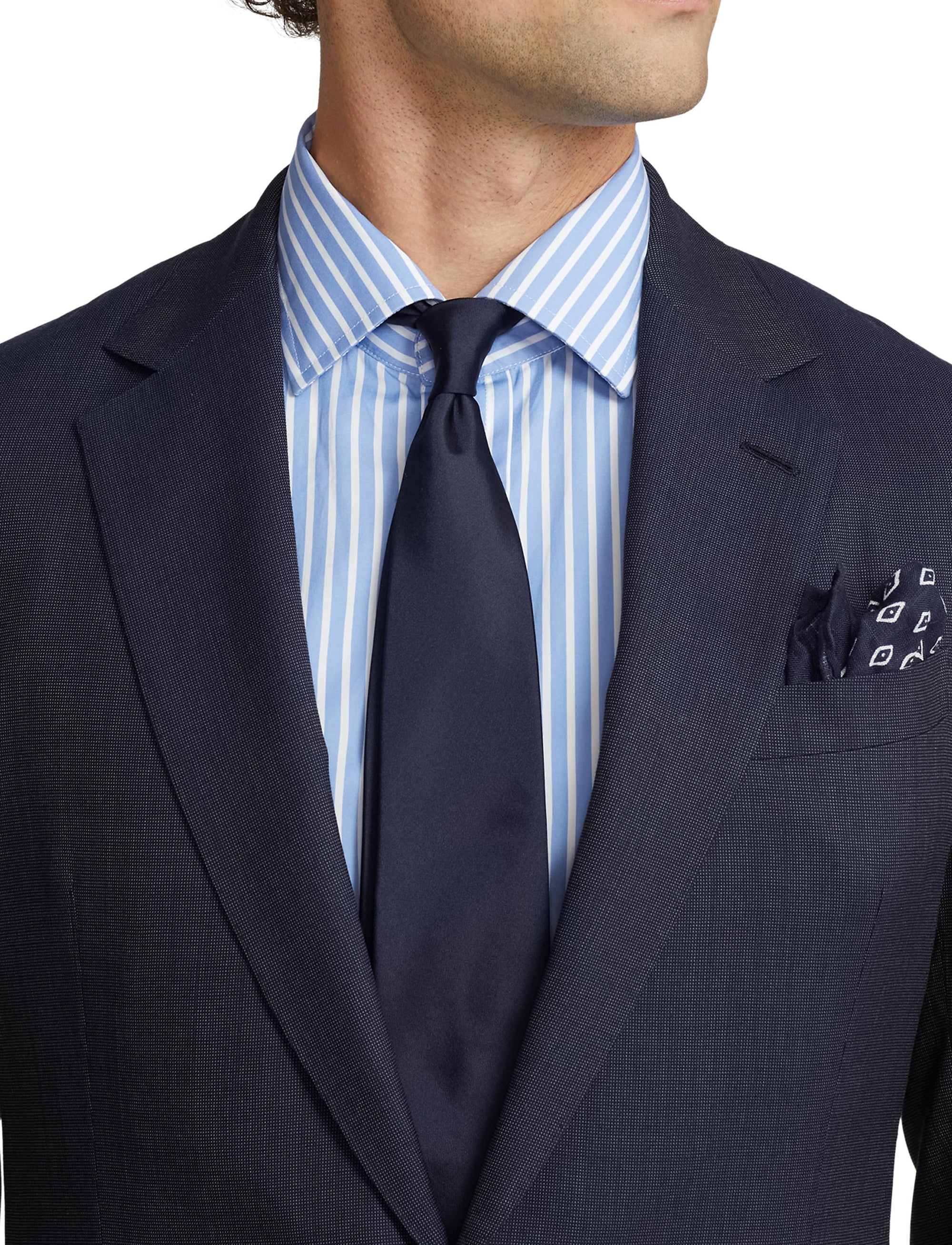 Costume Kent fait main en laine - Navy & Grey