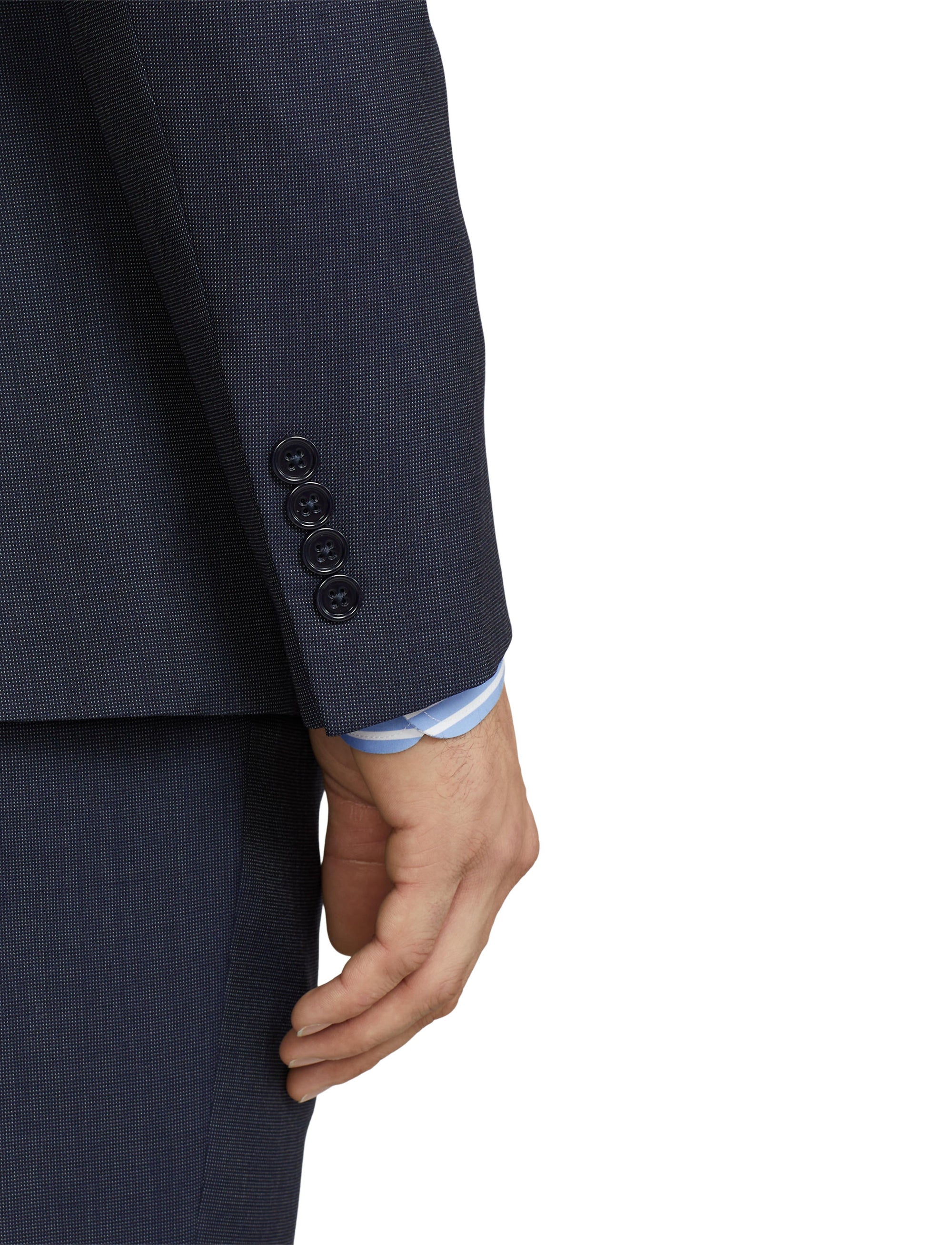 Costume Kent fait main en laine - Navy & Grey