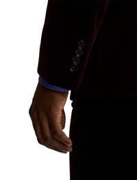 Veste Kent en velours - Dark Maroon