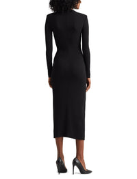 Robe de cocktail Zinna à manches longues - Black