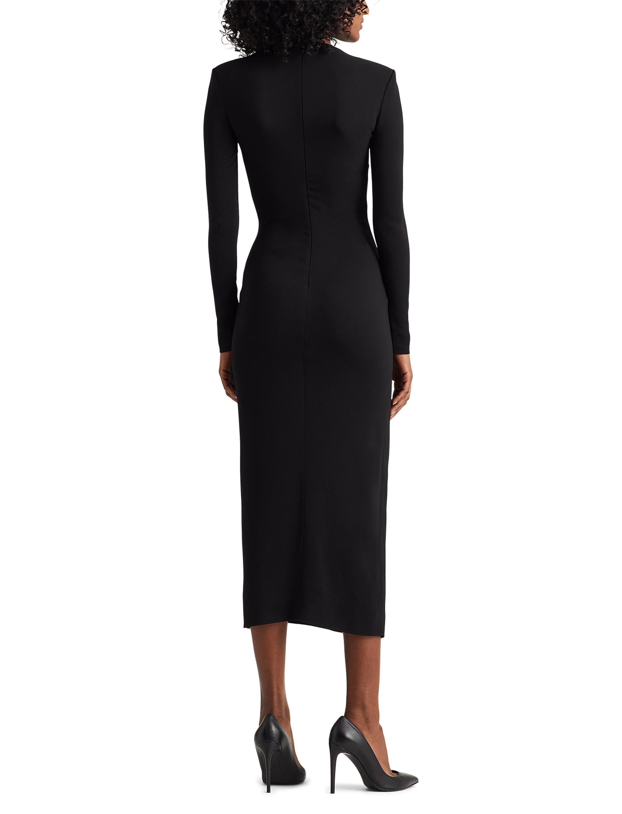 Robe de cocktail Zinna à manches longues - Black