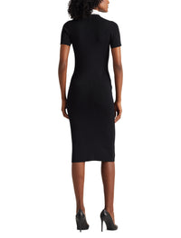 Robe-pull à col tissé - Black