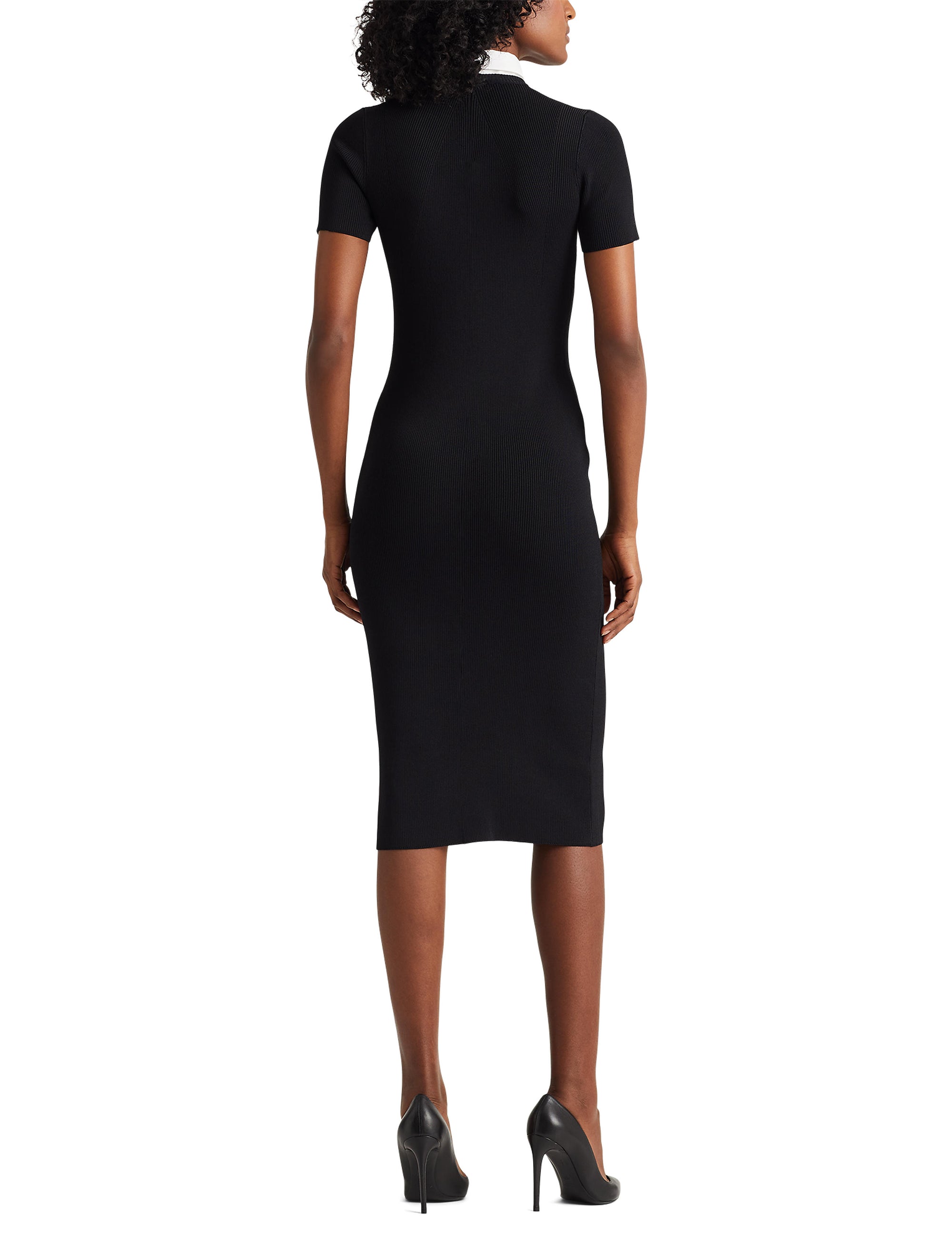 Robe-pull à col tissé - Black
