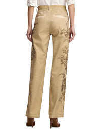 Fallon trousers decorated in cotton chino - Lux Tan