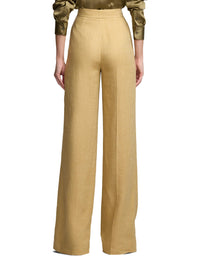 Pantalon Dean en sergé de soie et de lin mélangé - Lux Tan