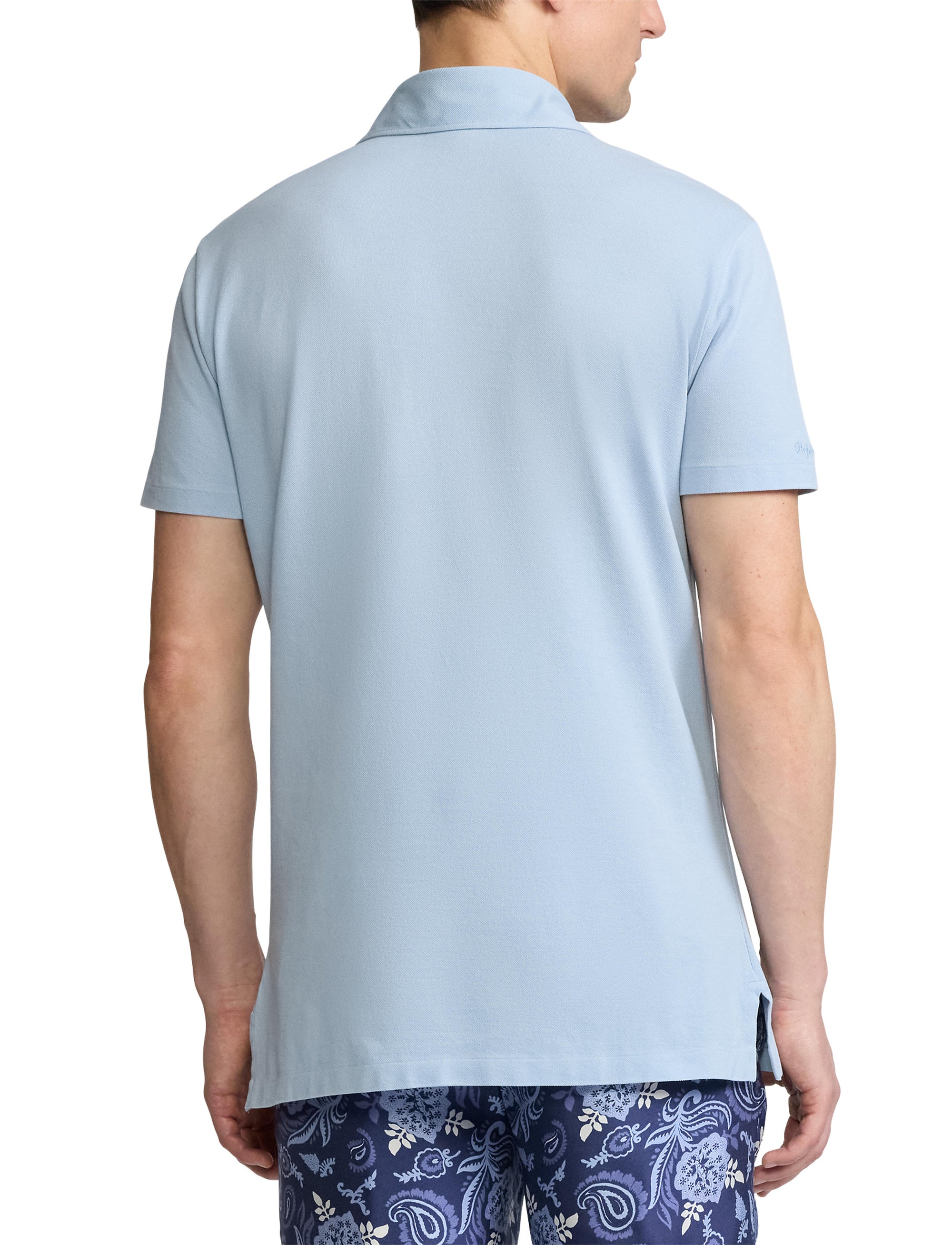 Polo lavé Custom Slim Fit en piqué - Chambray Blue