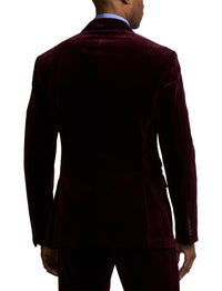 Veste Kent en velours - Dark Maroon