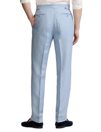 Pantalon Gregory en lin et soie mélangé - Chambray Blue