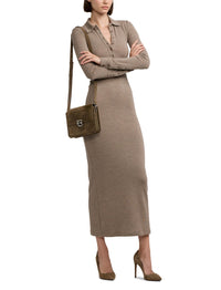 Wool polo dress - Truffle
