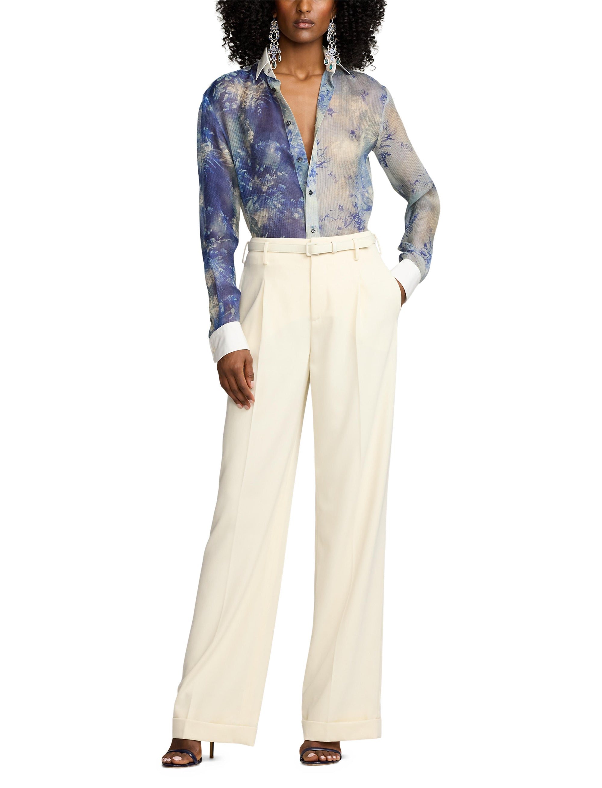 Pantalon Acklie en gabardine de laine - Lux Cream