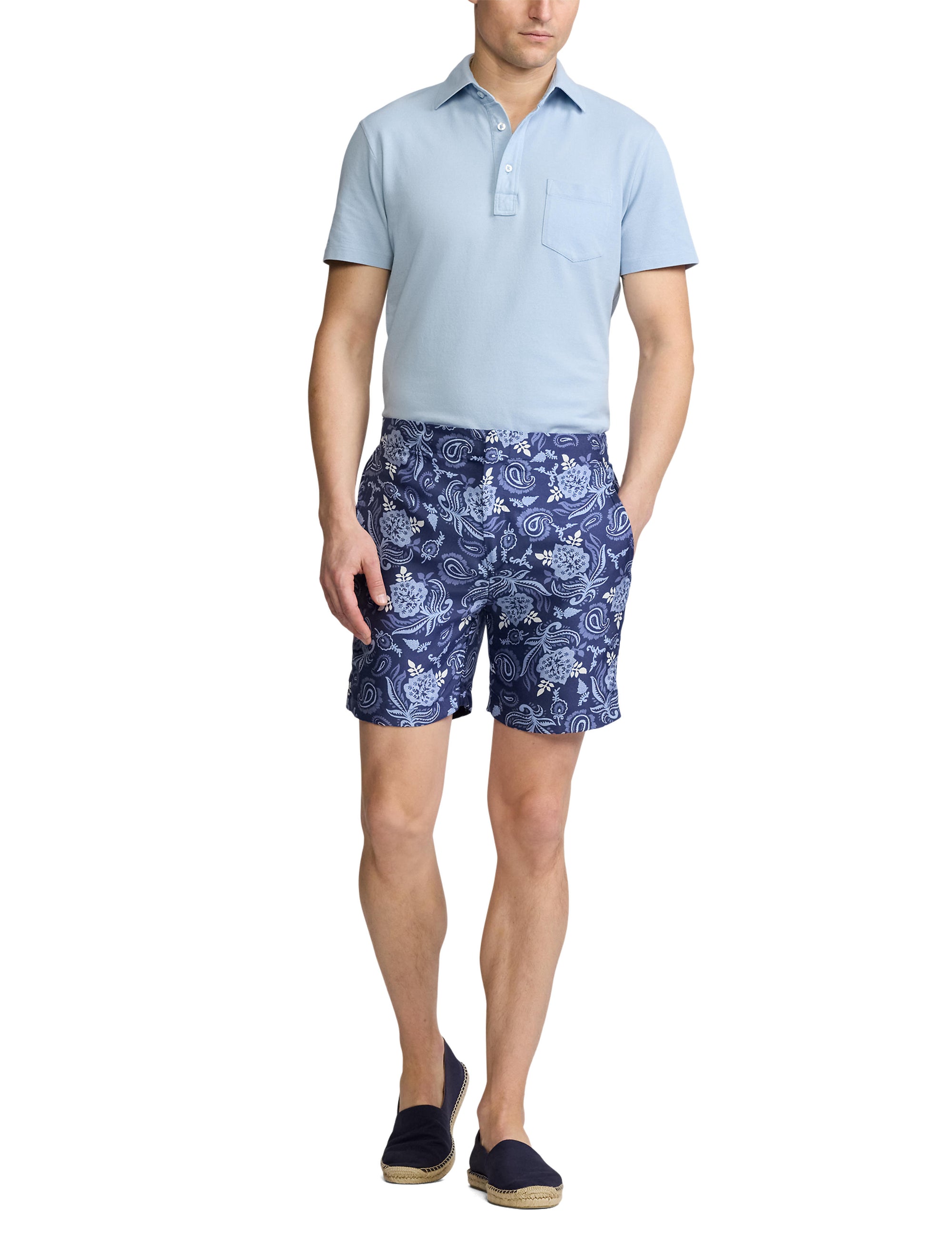 Polo lavé Custom Slim Fit en piqué - Chambray Blue