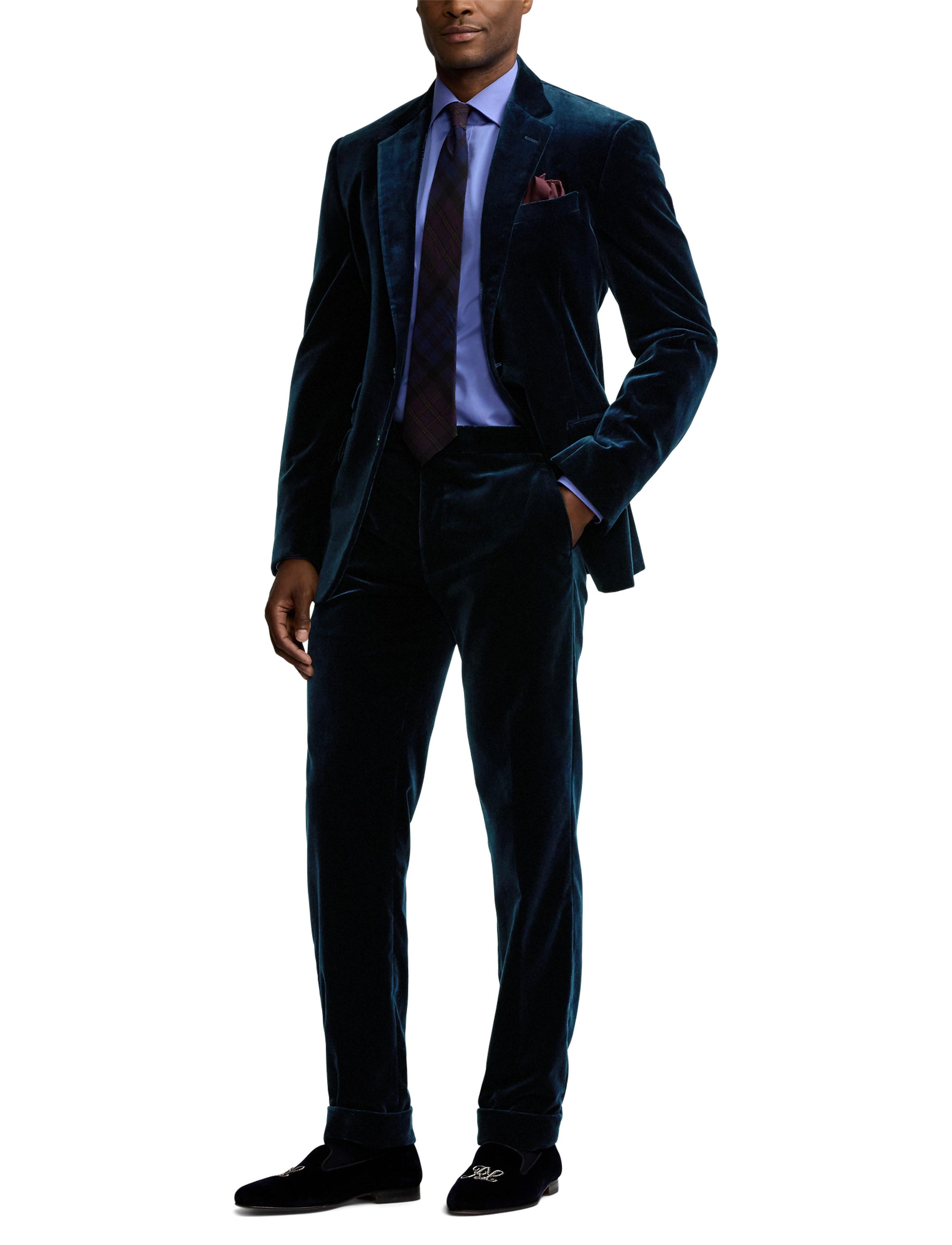 Gregory velvet trousers - Pageant Blue