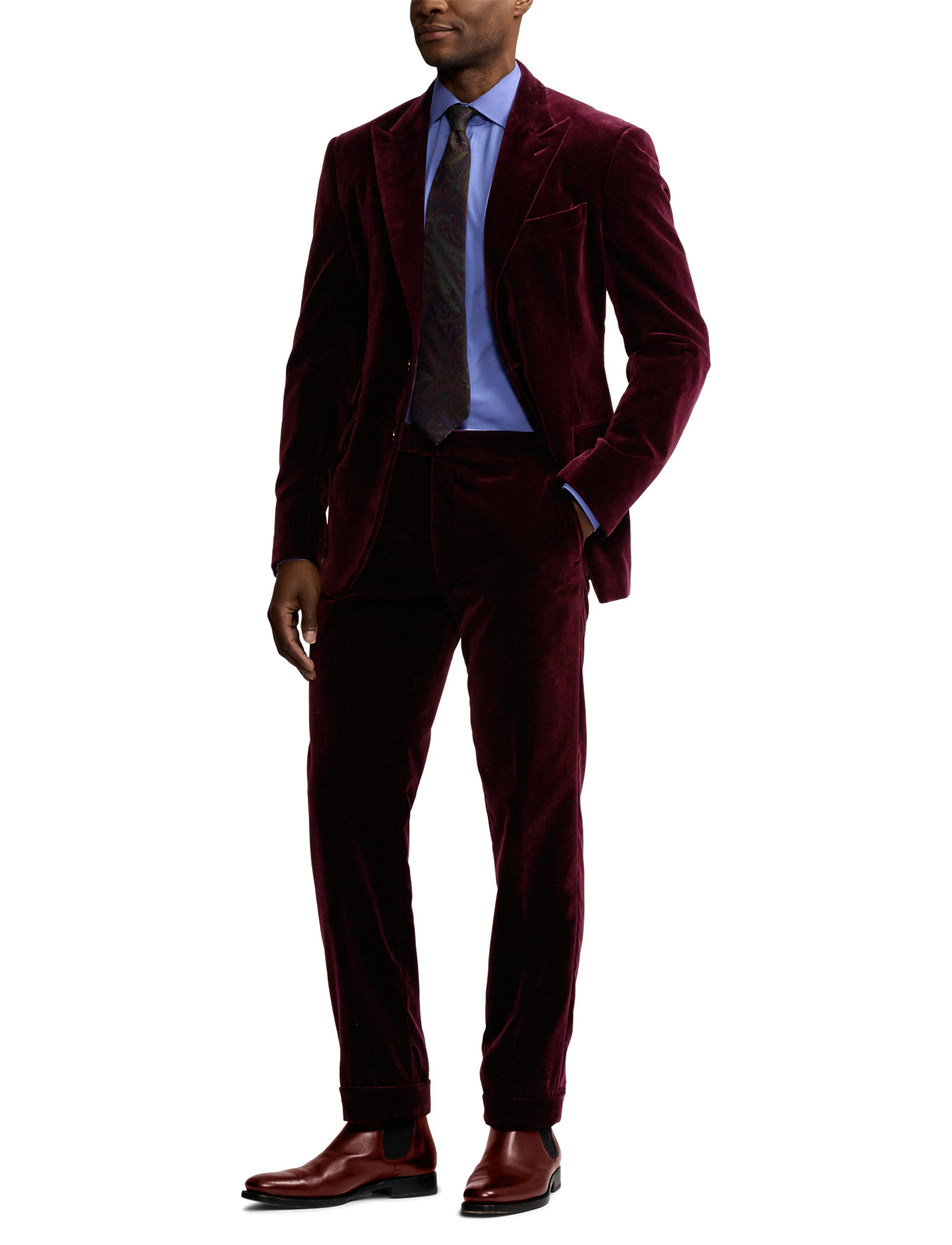 Pantalon Gregory en velours - Dark Maroon