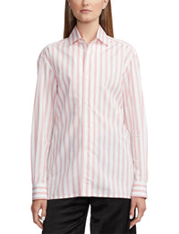 11 STOCK CRYSTAL ROSE/WHITE BUTTON FRONT SHIRT