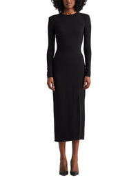 Robe de cocktail Zinna à manches longues - Black