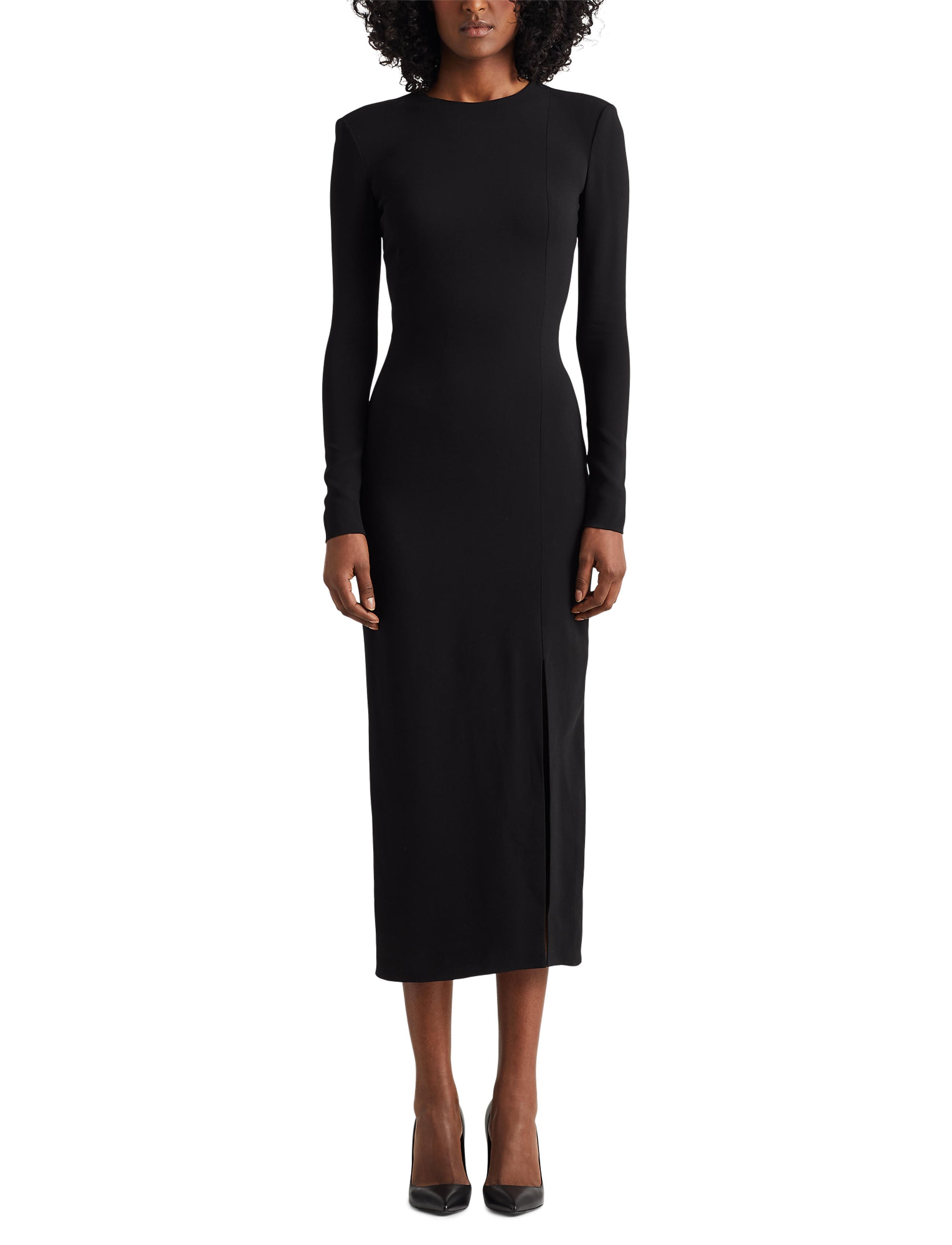 Robe de cocktail Zinna à manches longues - Black