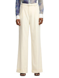 Pantalon Acklie en gabardine de laine - Lux Cream