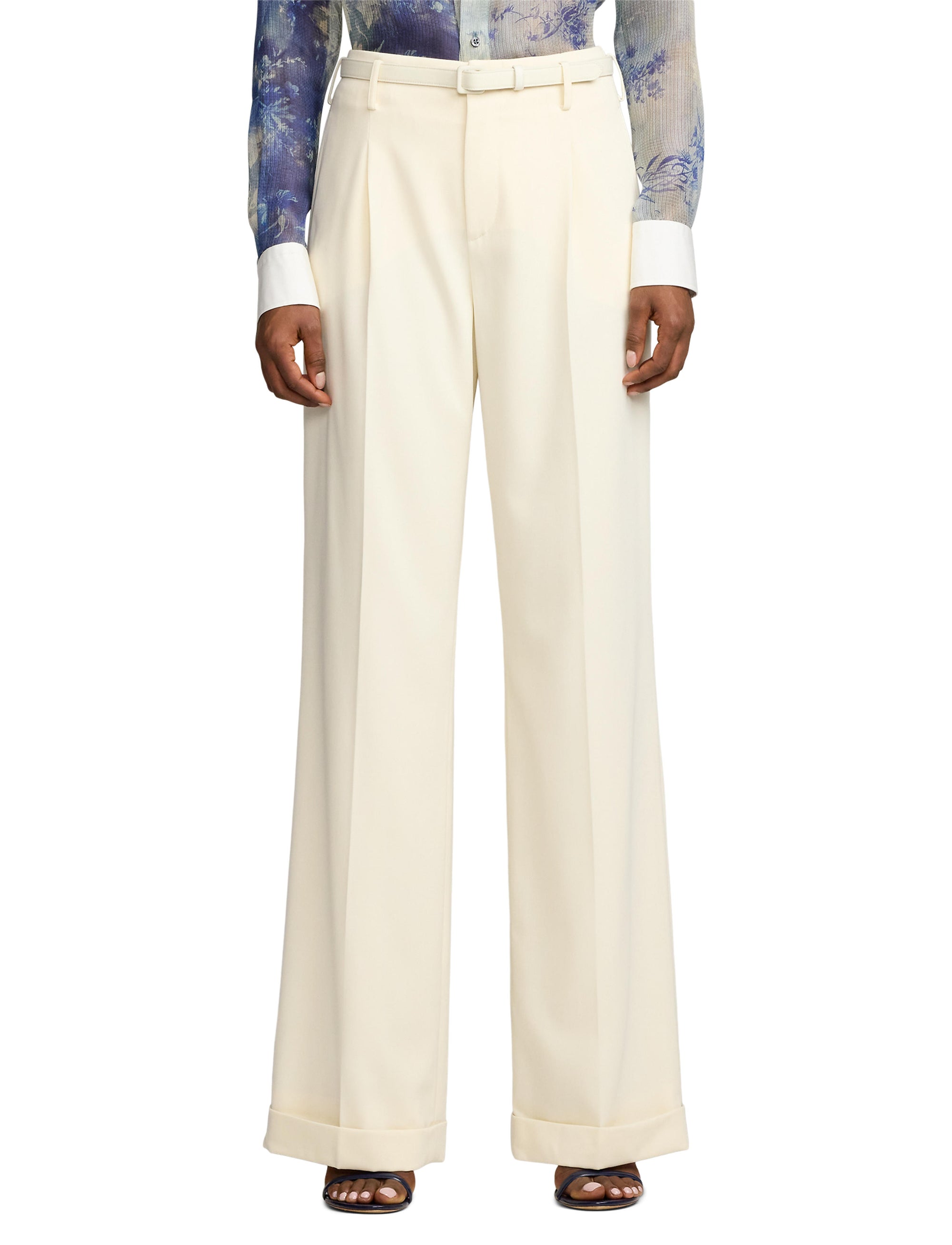Pantalon Acklie en gabardine de laine - Lux Cream