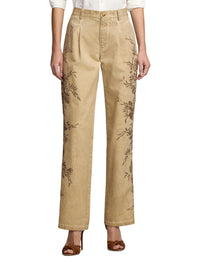 Fallon trousers decorated in cotton chino - Lux Tan