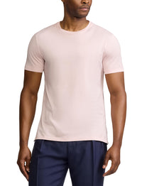 Round-neck T-shirt in Scottish yarn - Soft Pink