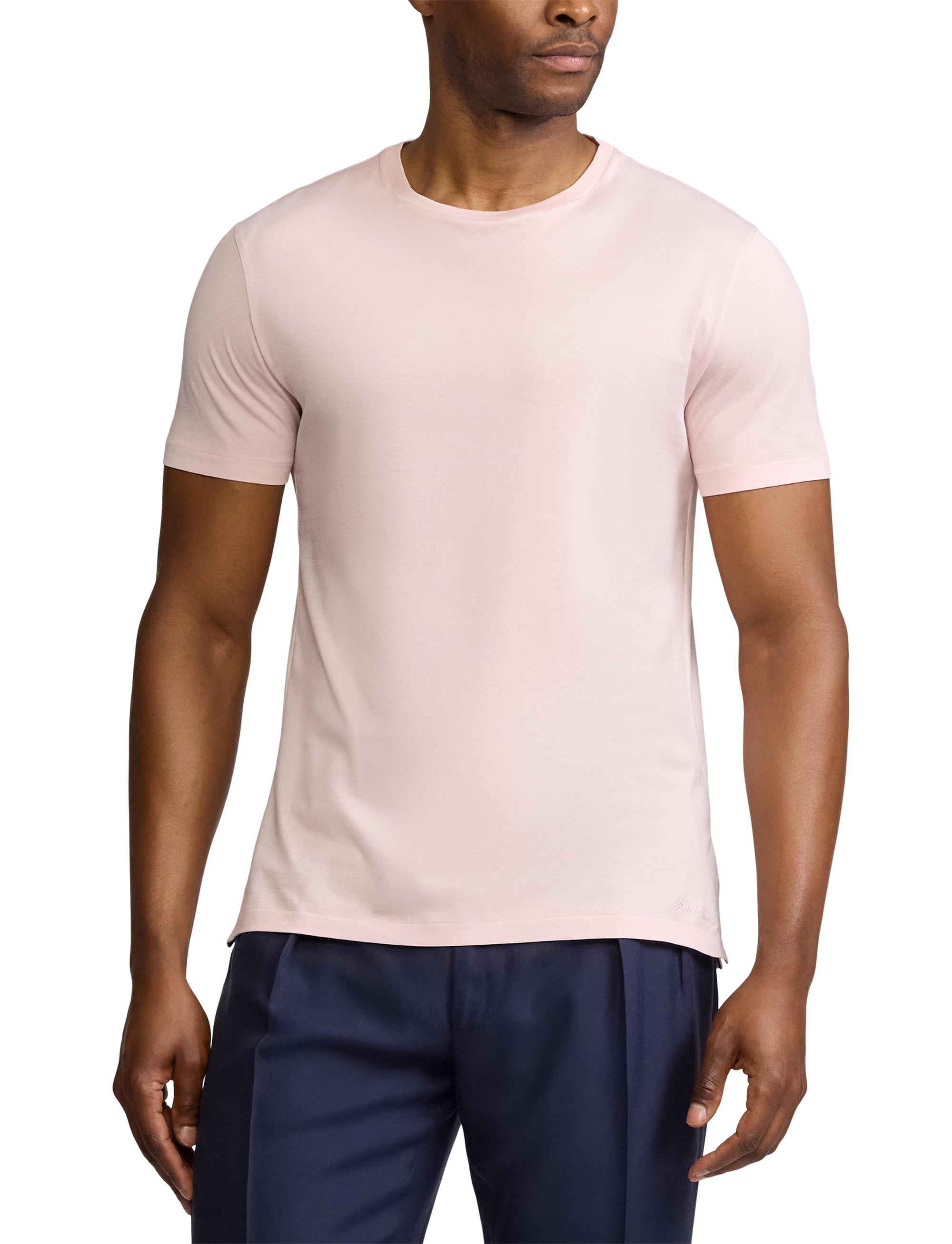 Round-neck T-shirt in Scottish yarn - Soft Pink