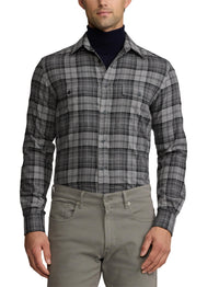 Chemise en sergé écossais - Grey Melange