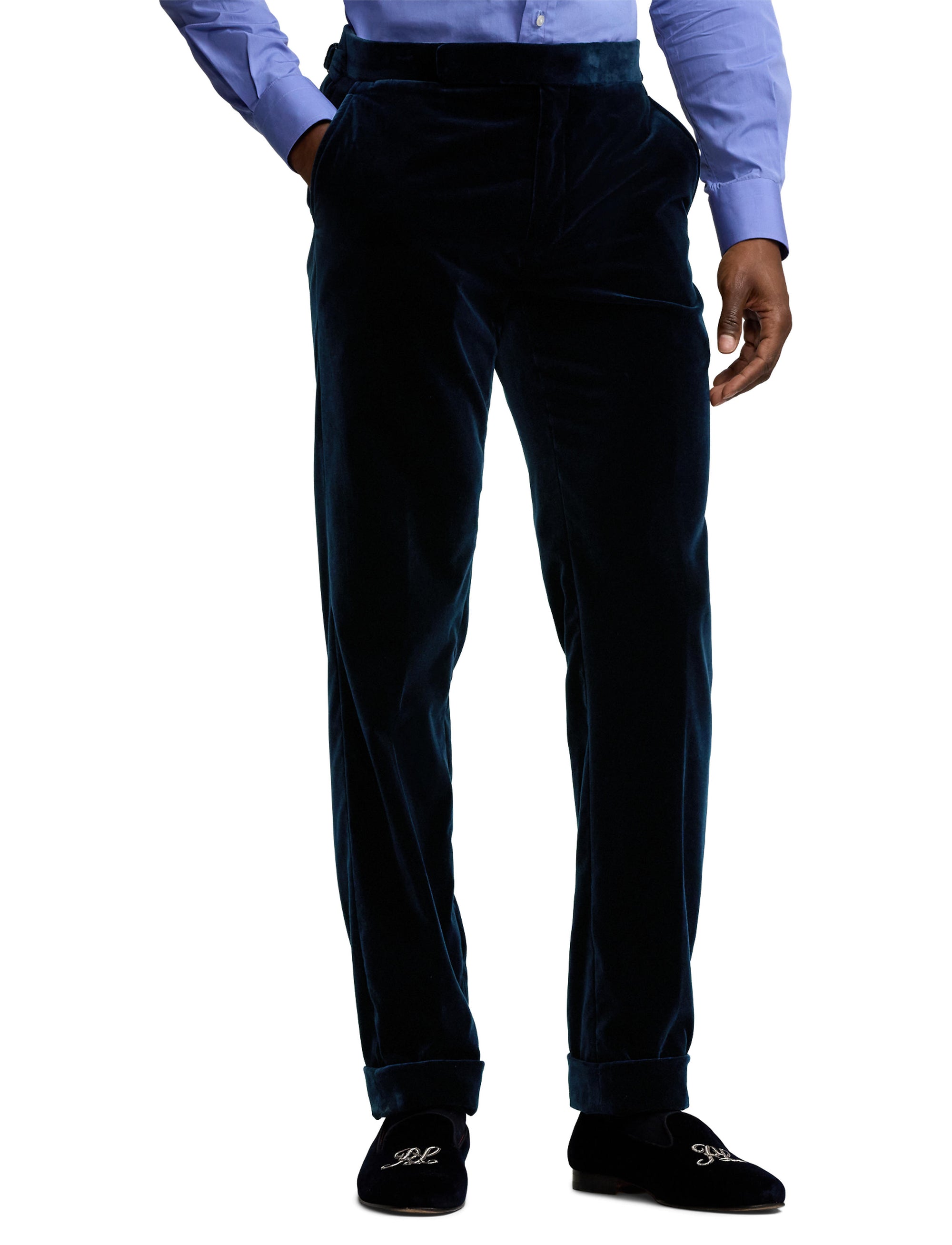 Gregory velvet trousers - Pageant Blue