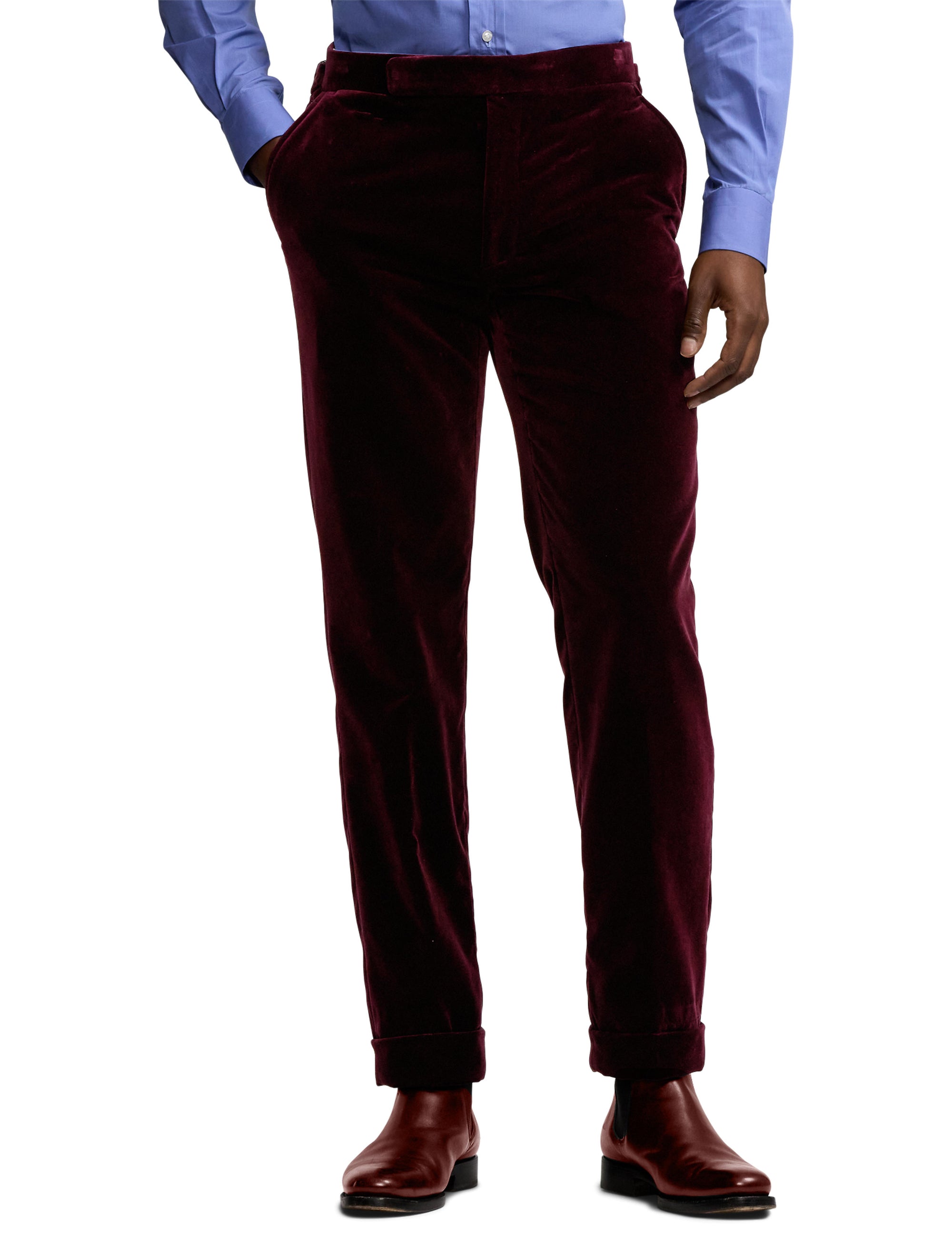 Pantalon Gregory en velours - Dark Maroon