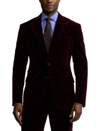 Veste Kent en velours - Dark Maroon